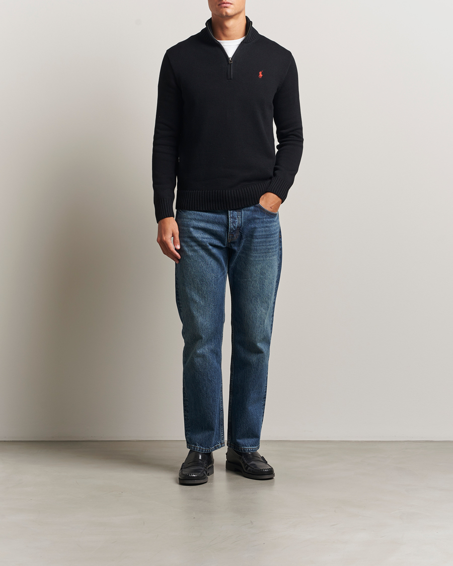 Polo Ralph Lauren Cotton Pullover Half-Zip Polo Black en CareOfCarl.es
