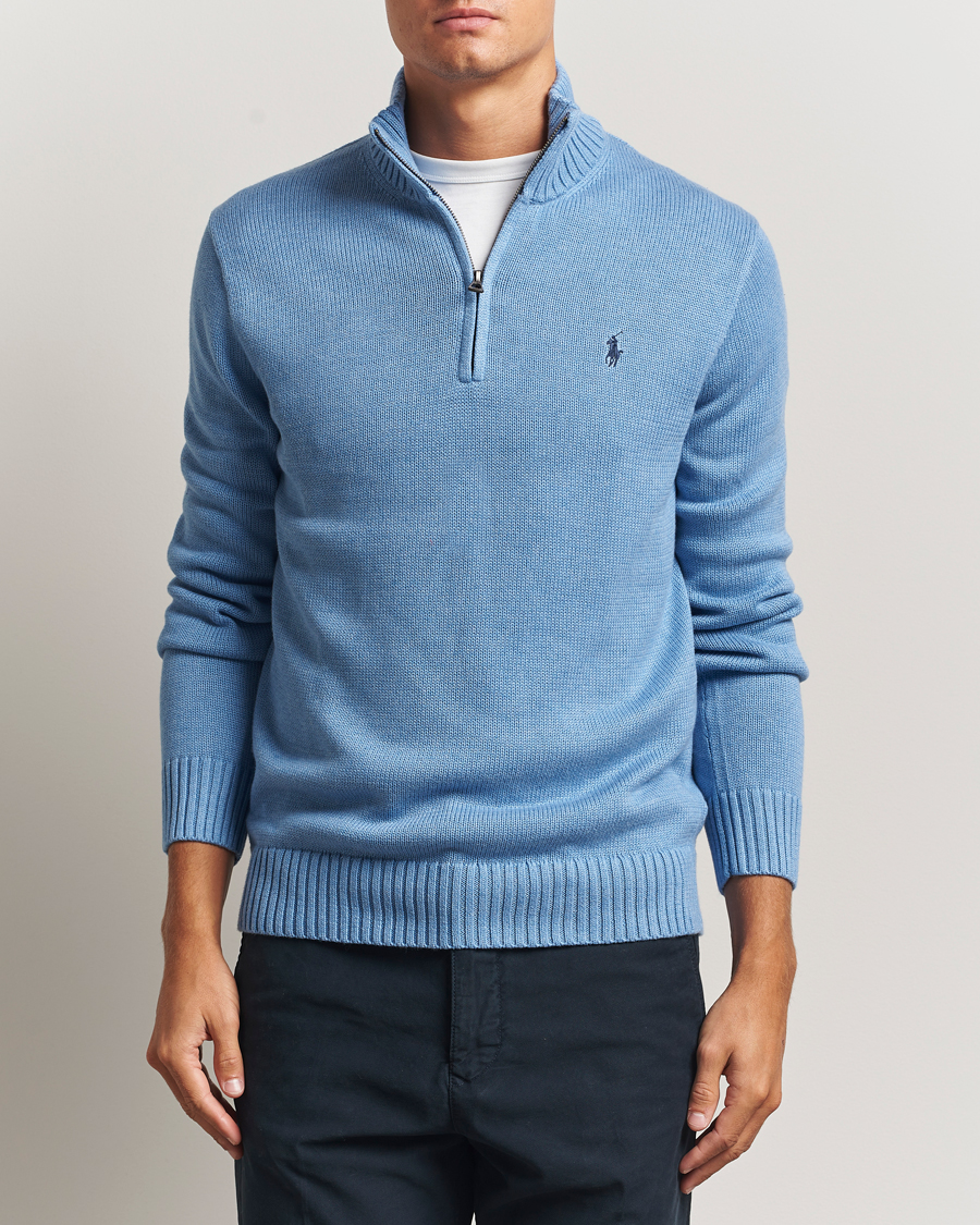 Hombres | Jerséis y prendas de punto | Polo Ralph Lauren | Cotton Pullover Half Zip Soft Royal Heather