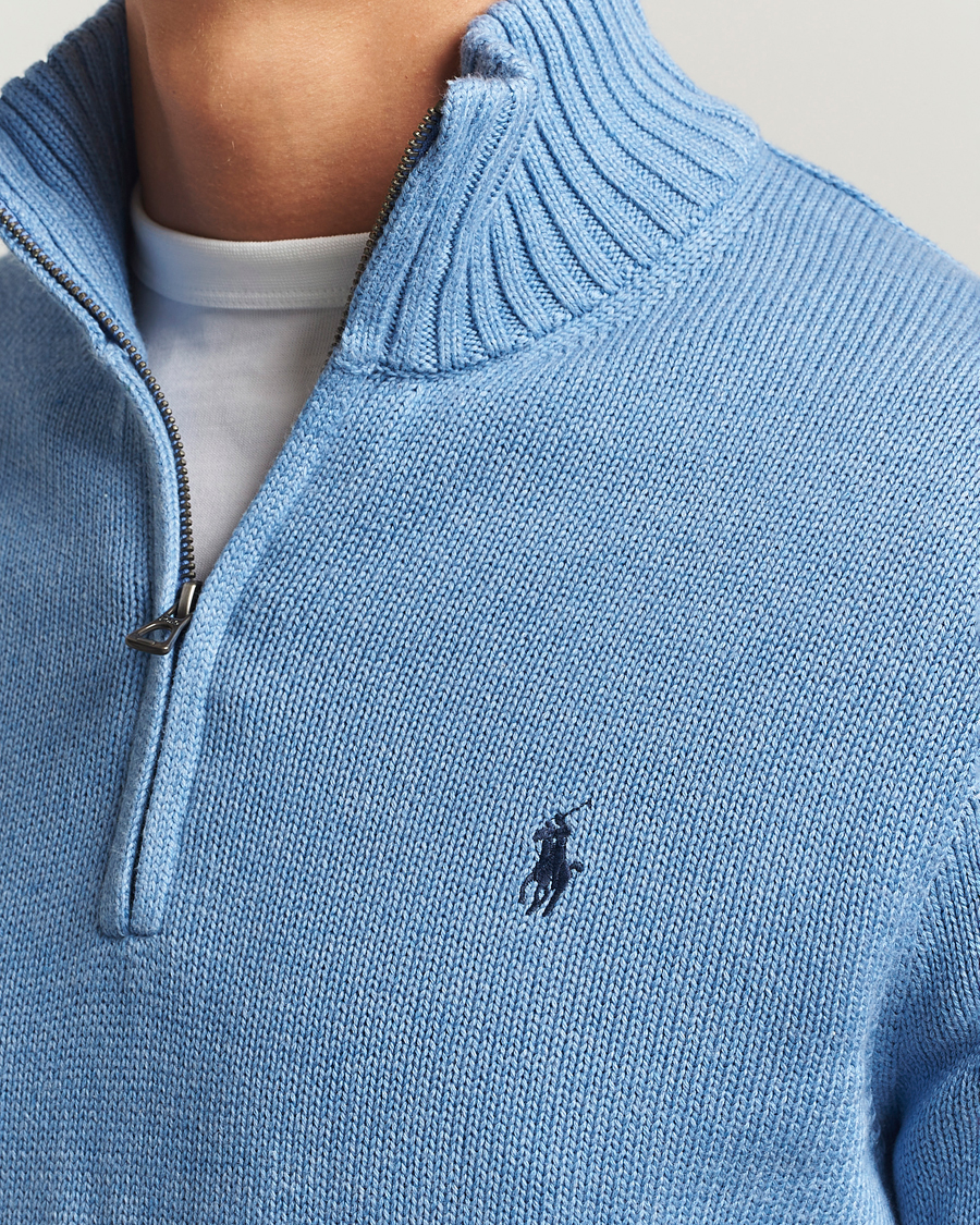 Hombres | Jerséis y prendas de punto | Polo Ralph Lauren | Cotton Pullover Half Zip Soft Royal Heather