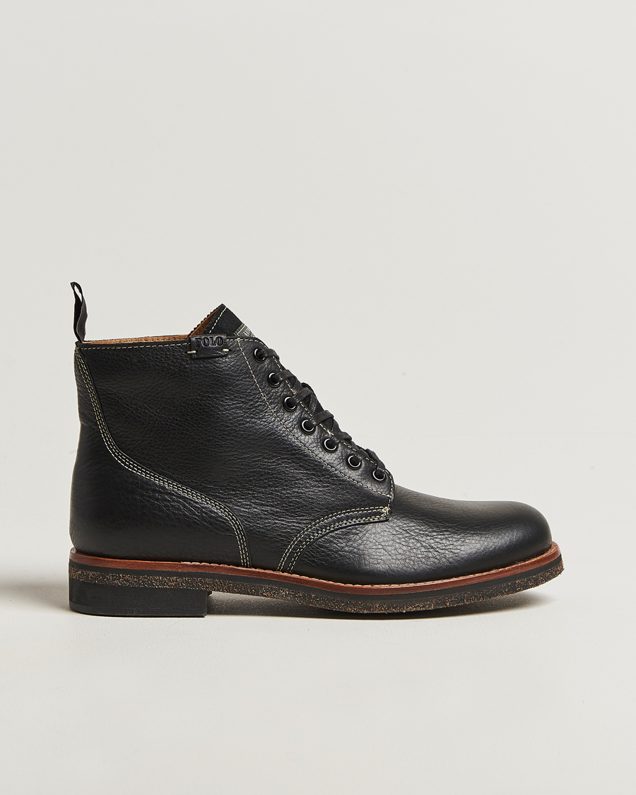 Polo Ralph Lauren Radford Oiled Leather Boot Black Calf en