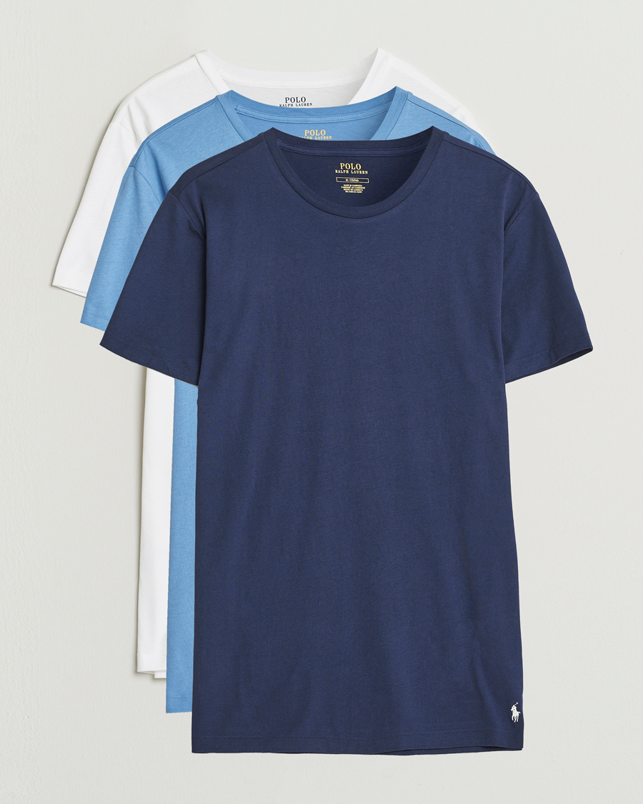 Hombres | Camisetas | Polo Ralph Lauren | 3-Pack Crew Neck T-Shirt Blue/White/Navy
