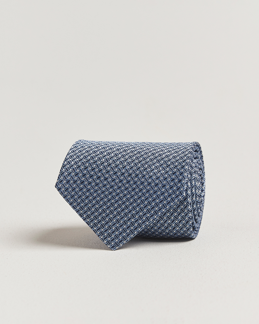 Hombres | Stenströms Woven Silk Tie 7,5cm Navy | Stenströms | Woven Silk Tie 7,5cm Navy