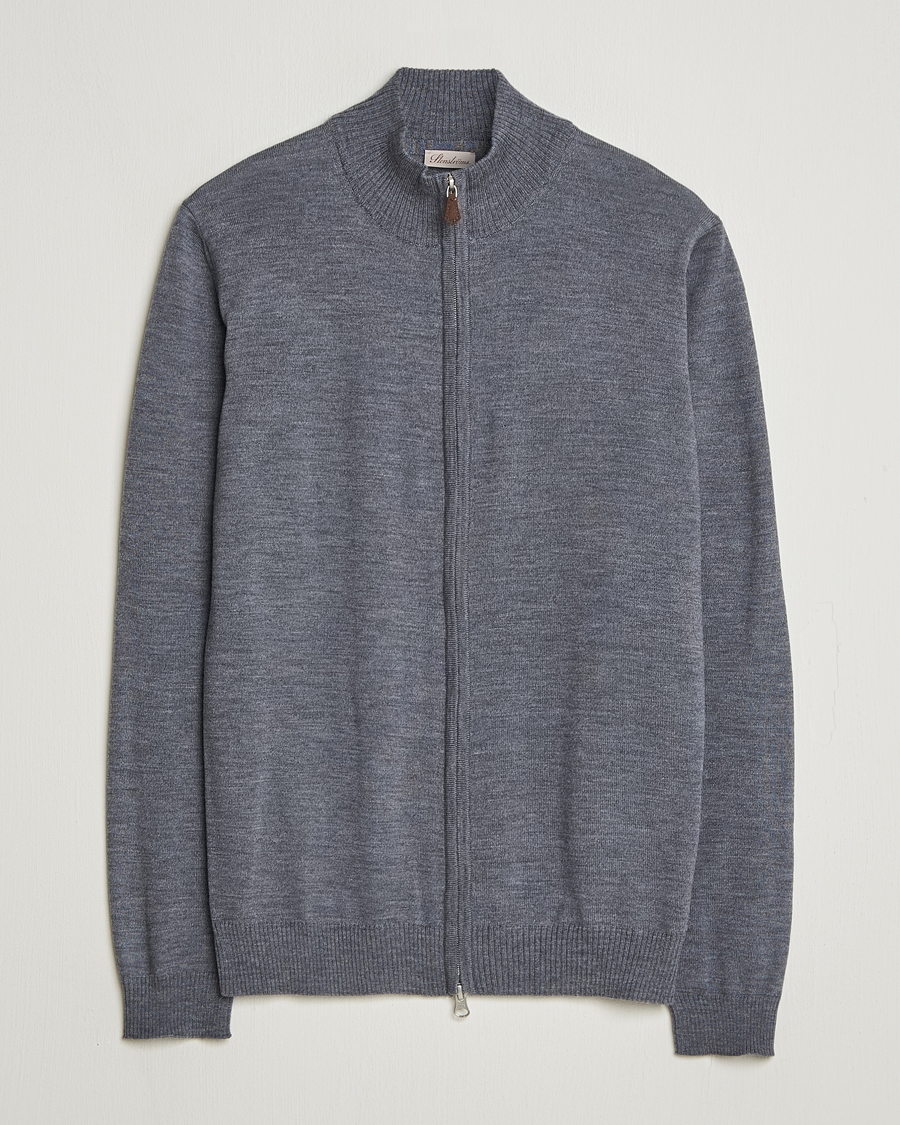 Hombres | Jerséis y prendas de punto | Stenströms | Merino Full Zip Grey