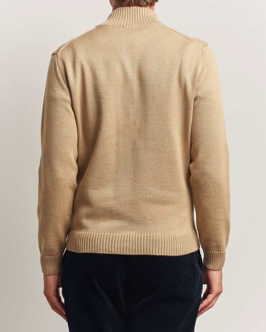 Hombres | Jerséis y prendas de punto | Stenströms | Chunky Knitted Merino Cardigan Beige