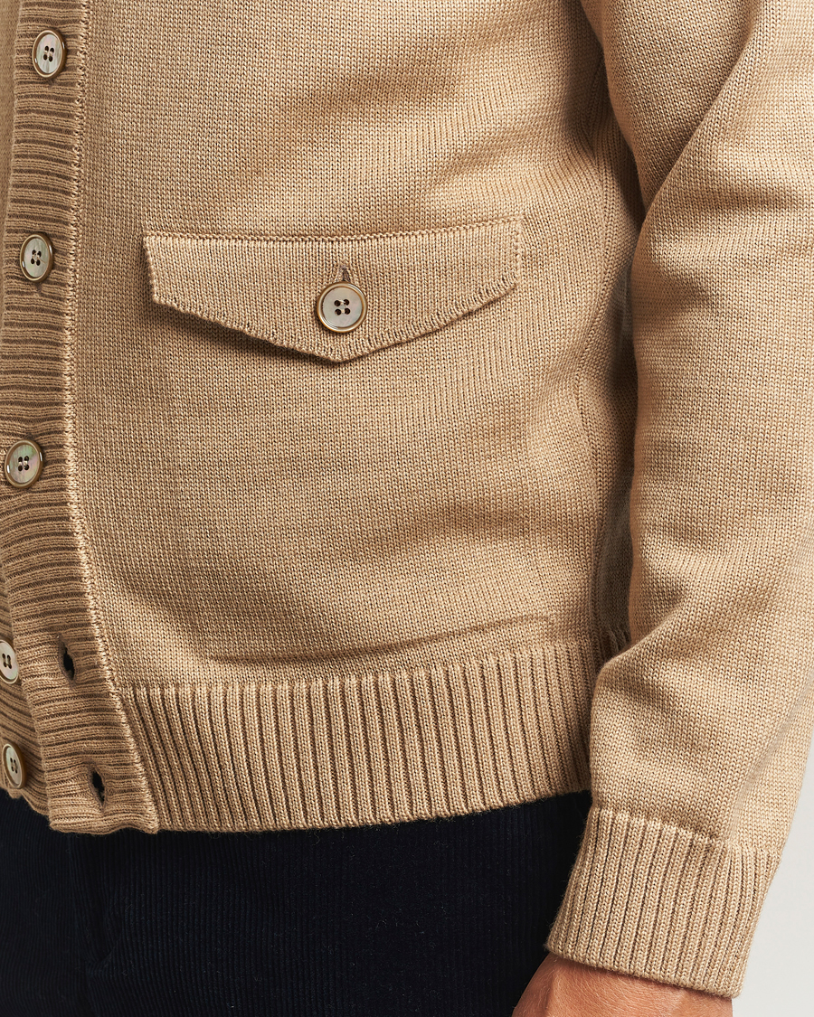 Hombres | Jerséis y prendas de punto | Stenströms | Chunky Knitted Merino Cardigan Beige