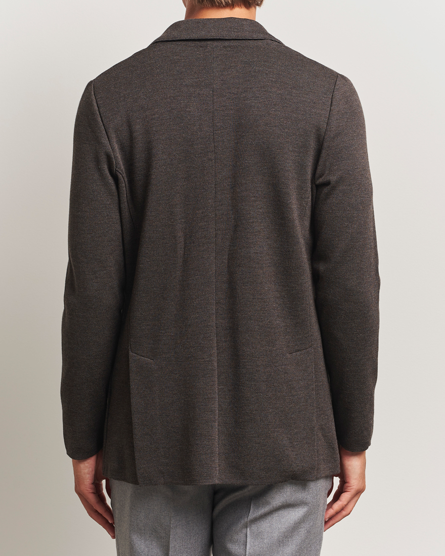 Hombres | Blazers | Stenströms | Milano Knitted Merino Blazer Dark Brown