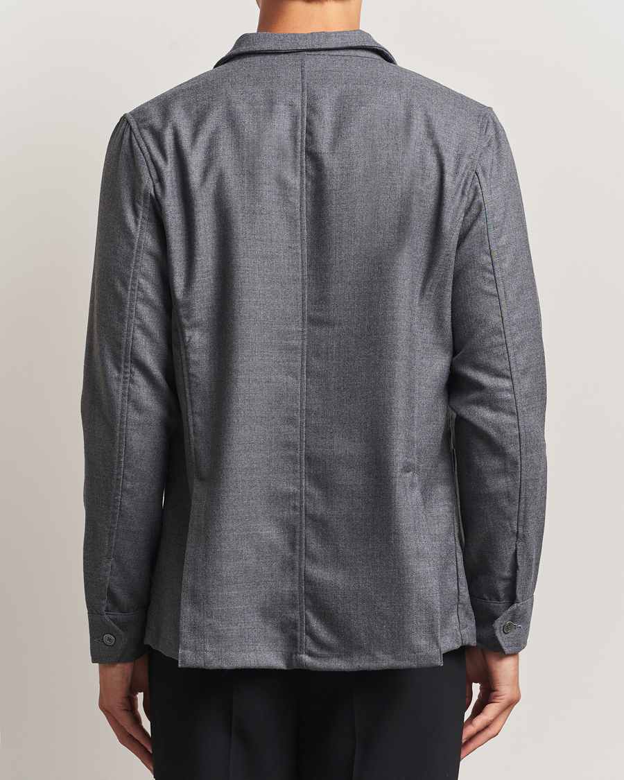 Hombres | Camisas | Stenströms | Wool Overshirt Grey