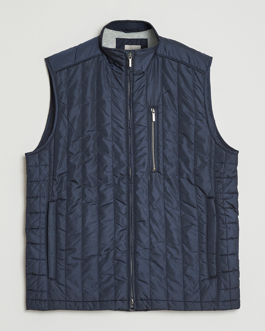 Hombres | Chalecos | Stenströms | Nylon Quilted Light Padded Vest Navy