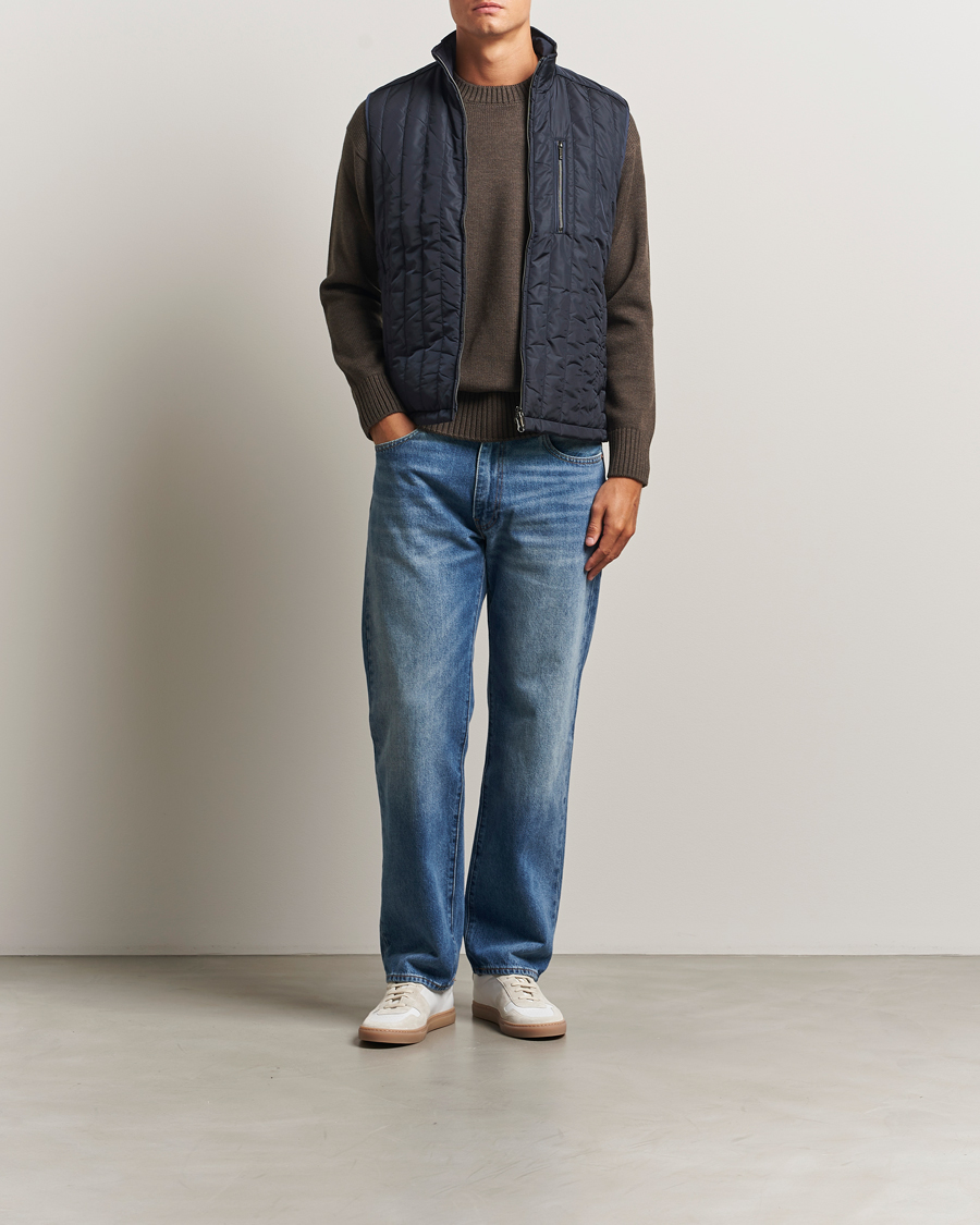 Hombres | Chalecos | Stenströms | Nylon Quilted Light Padded Vest Navy