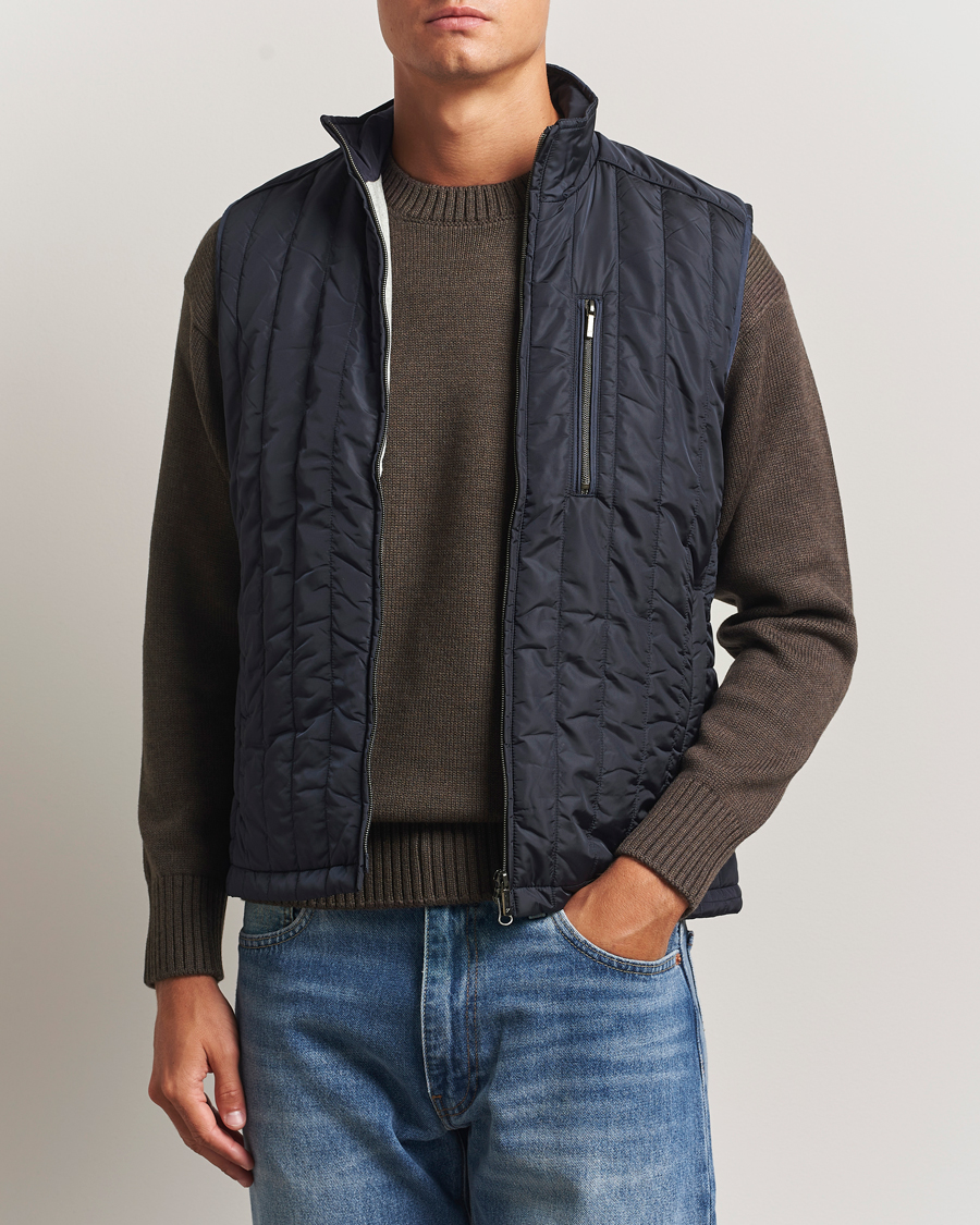 Hombres | Chalecos | Stenströms | Nylon Quilted Light Padded Vest Navy