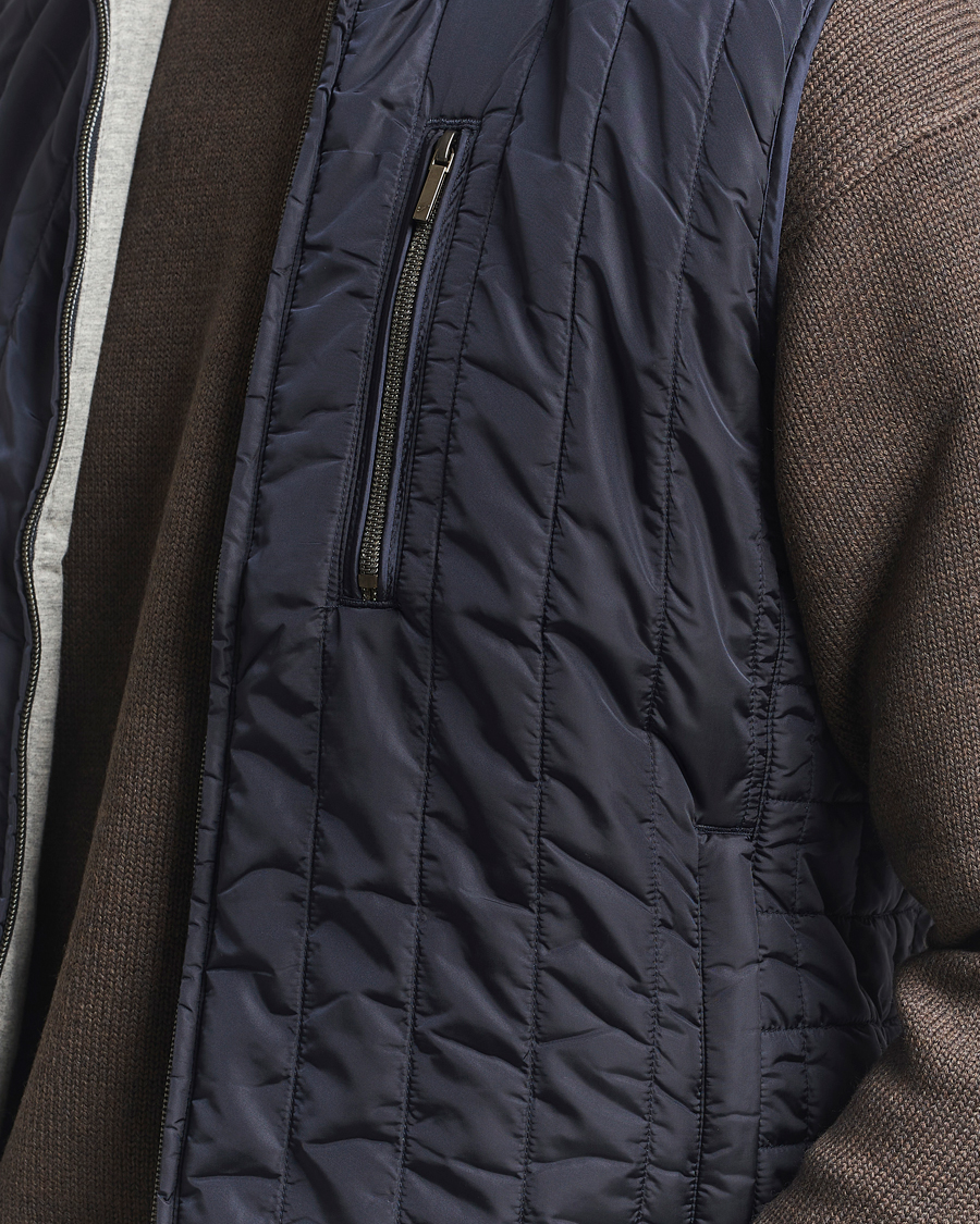 Hombres | Chalecos | Stenströms | Nylon Quilted Light Padded Vest Navy