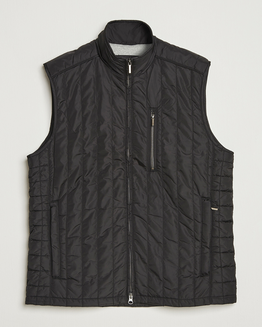 Hombres | Chalecos | Stenströms | Nylon Quilted Light Padded Vest Black