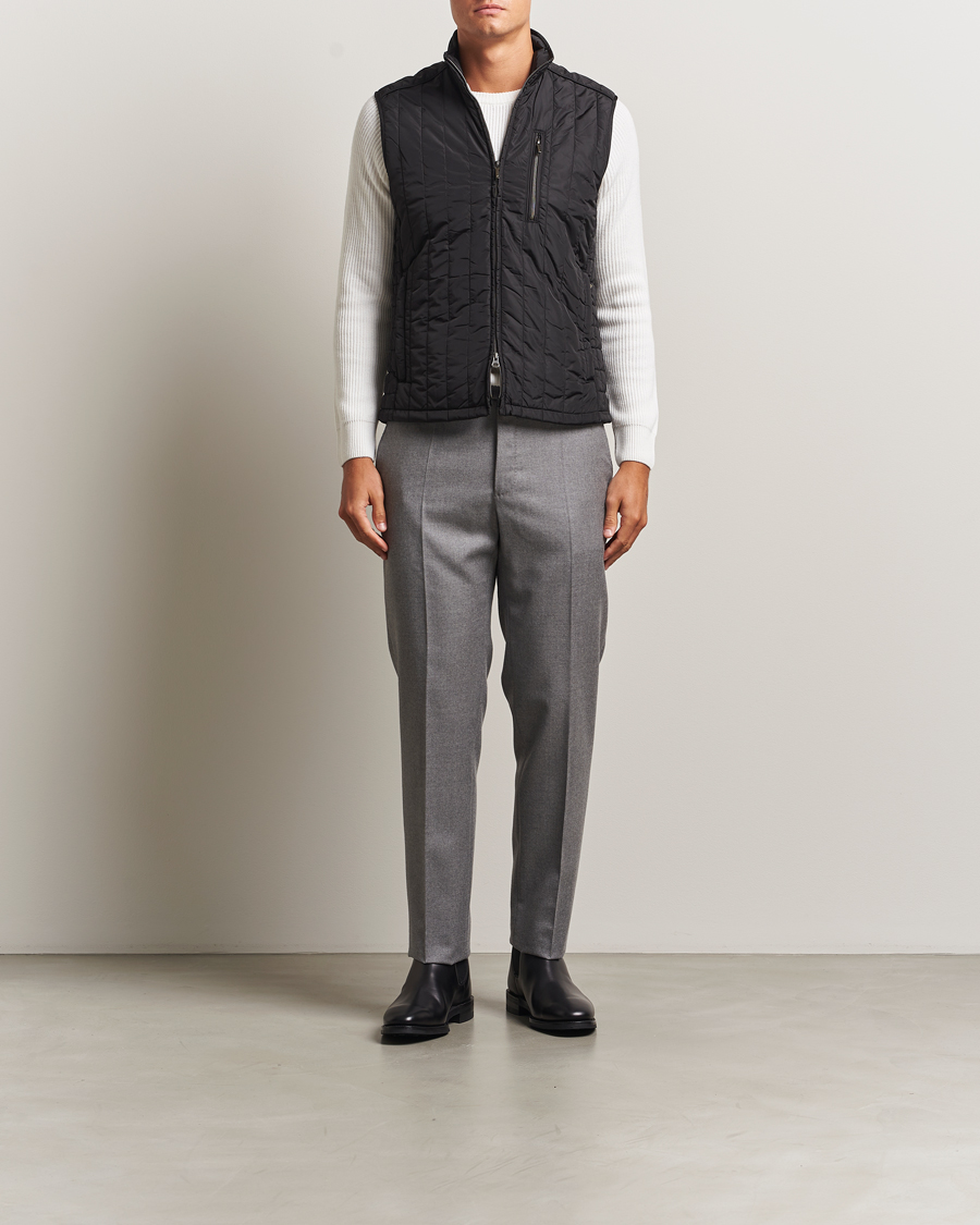 Hombres | Chalecos | Stenströms | Nylon Quilted Light Padded Vest Black