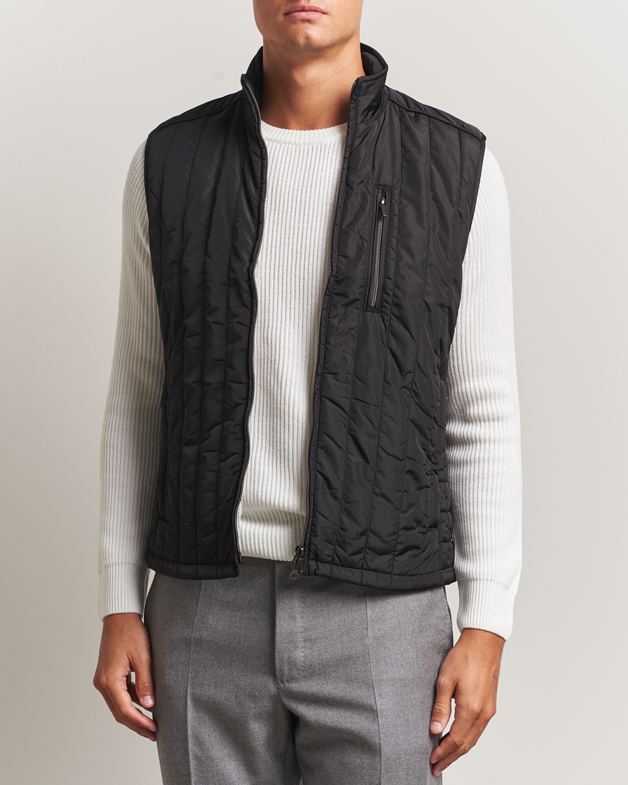 Hombres | Chalecos | Stenströms | Nylon Quilted Light Padded Vest Black