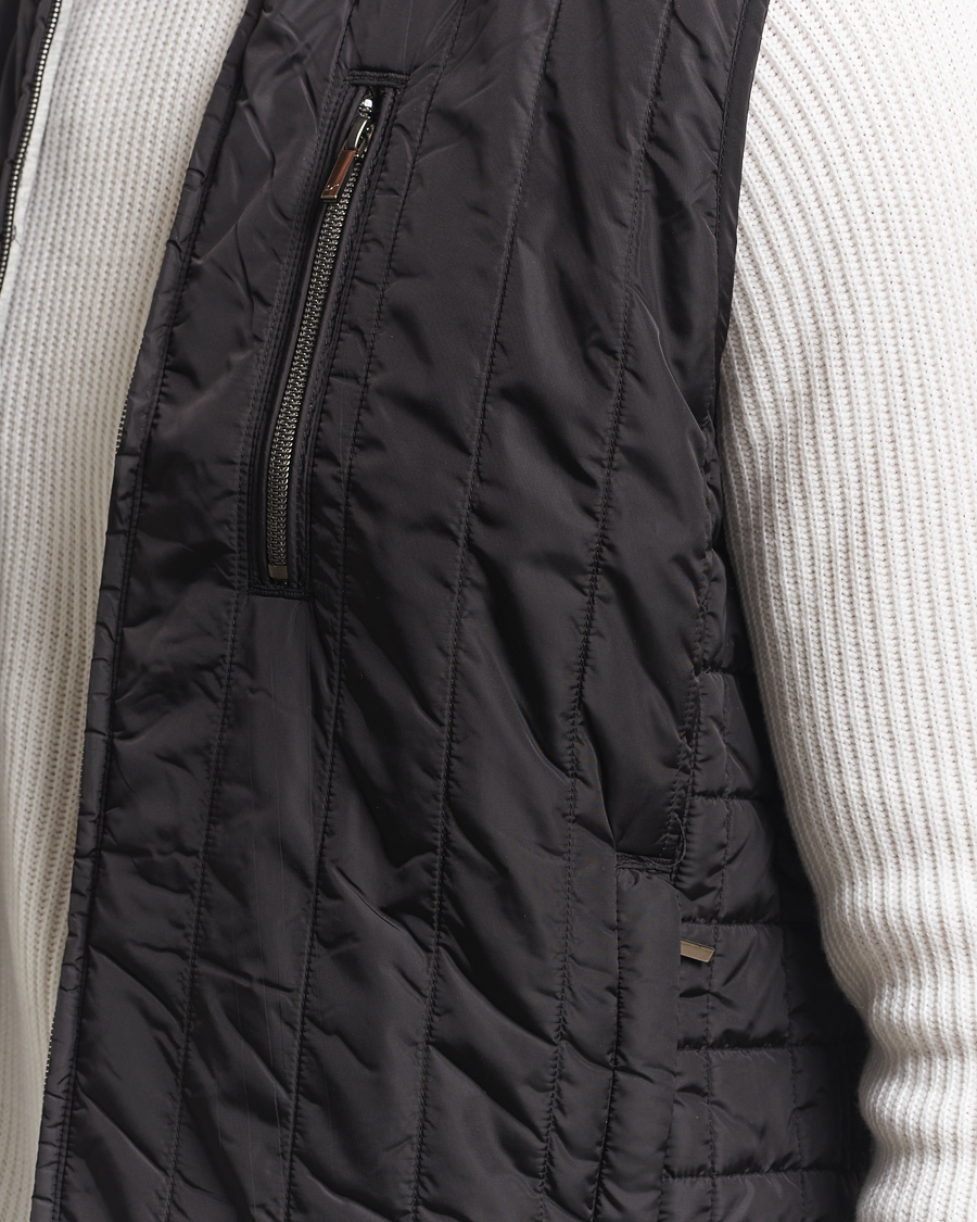 Hombres | Chalecos | Stenströms | Nylon Quilted Light Padded Vest Black