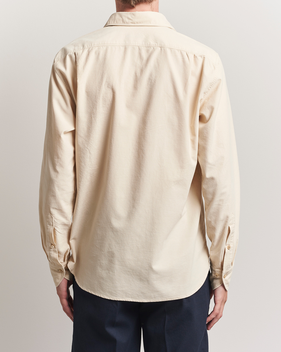 Hombres | Camisas | Stenströms | Regular Fit Cut Away Cord Shirt Beige