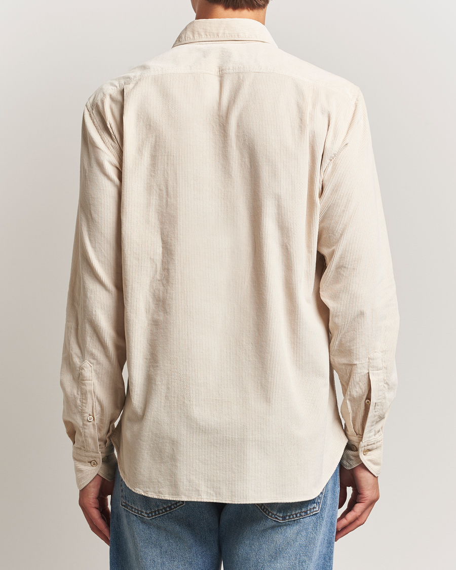 Hombres | Camisas | Stenströms | Regular Fit Cord Pocket Shirt Beige