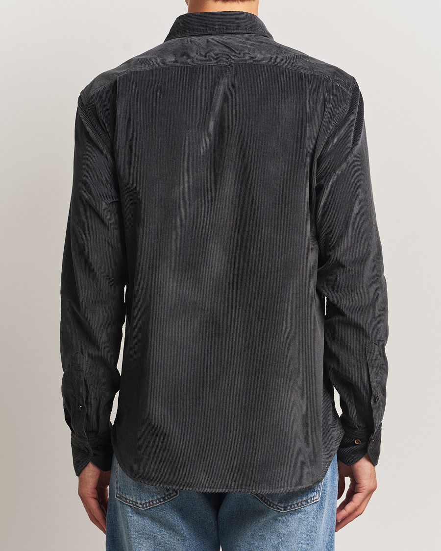 Hombres | Camisas | Stenströms | Regular Fit Cord Pocket Shirt Dark Green