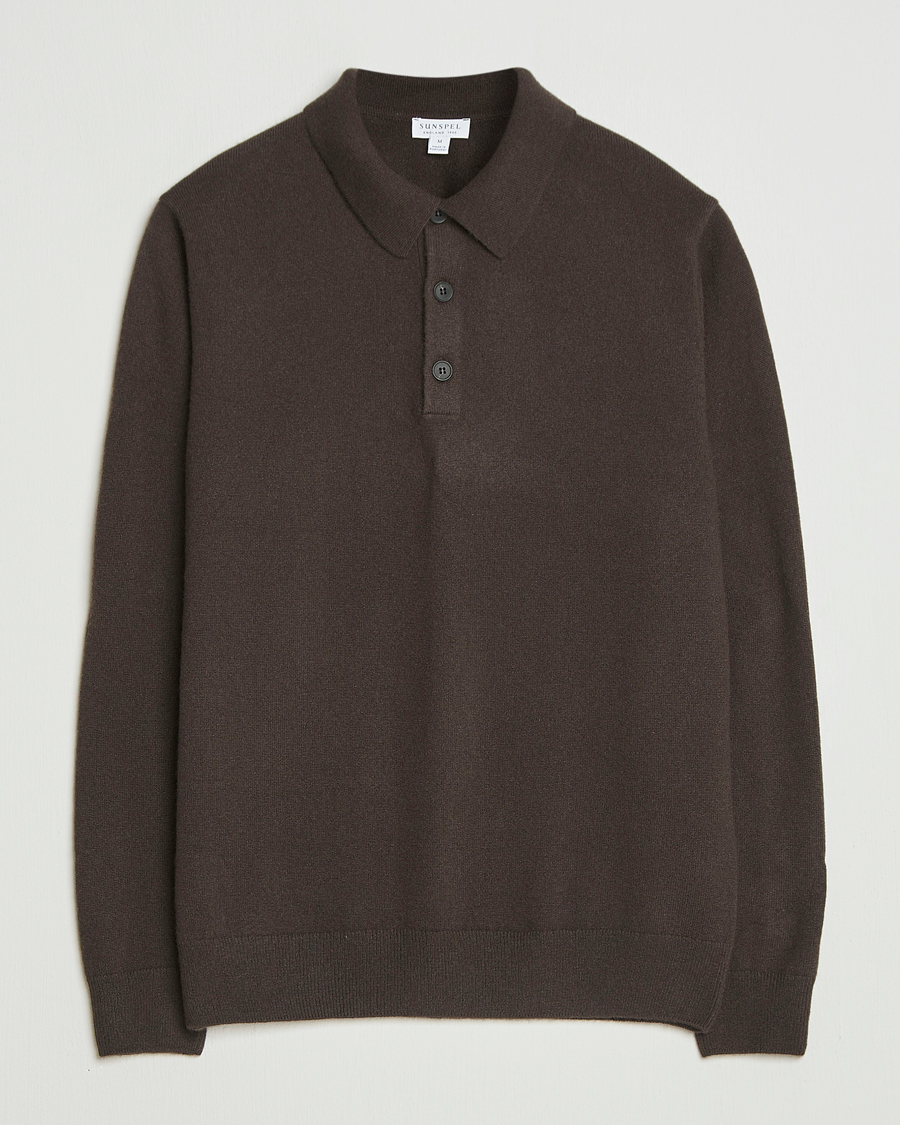 Hombres | Jerséis y prendas de punto | Sunspel | Cashmere Polo Truffle