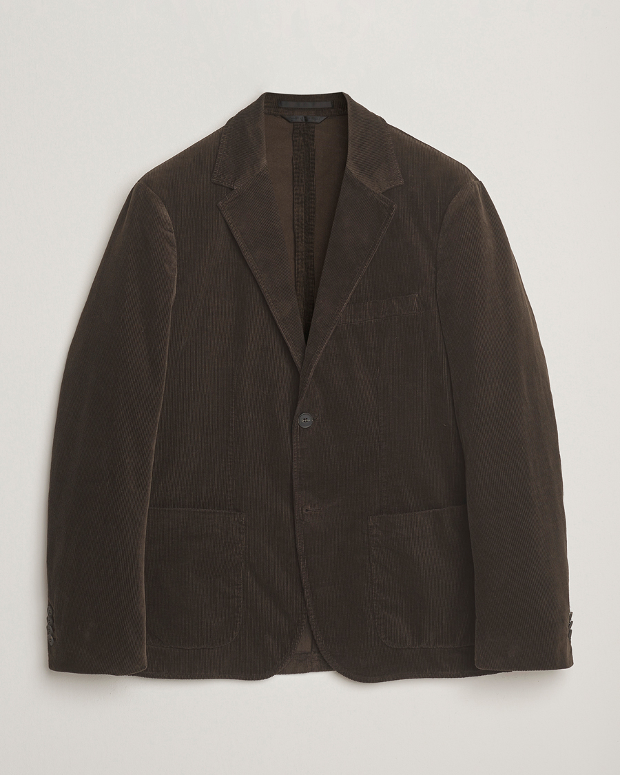 Hombres | Blazers | Sunspel | Relaxed Corduroy Blazer Coffee