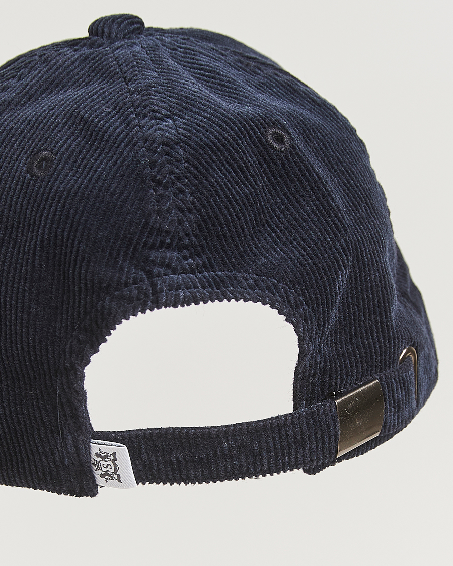 Hombres | Sombreros y gorras | Sunspel | Corduroy Cap Navy