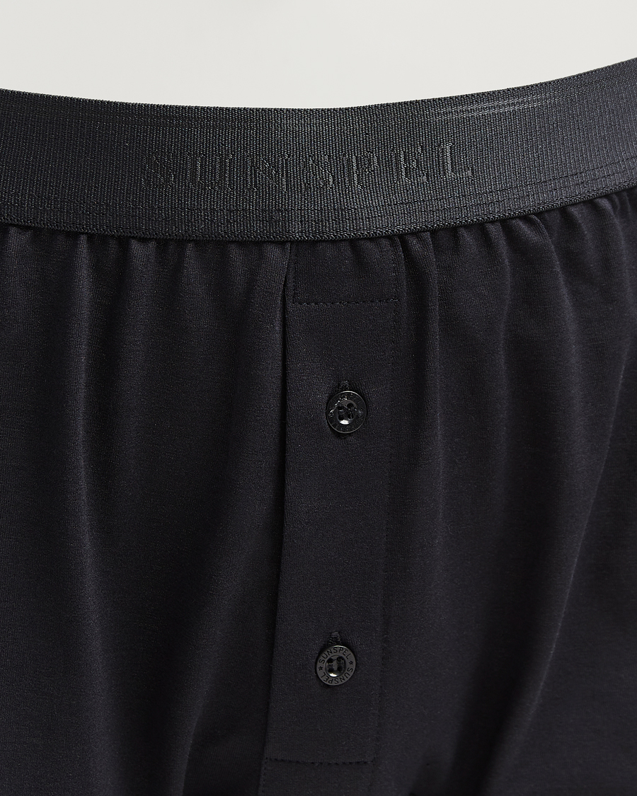 Hombres | Ropa interior y calcetines | Sunspel | Superfine Two Button Cotton Black