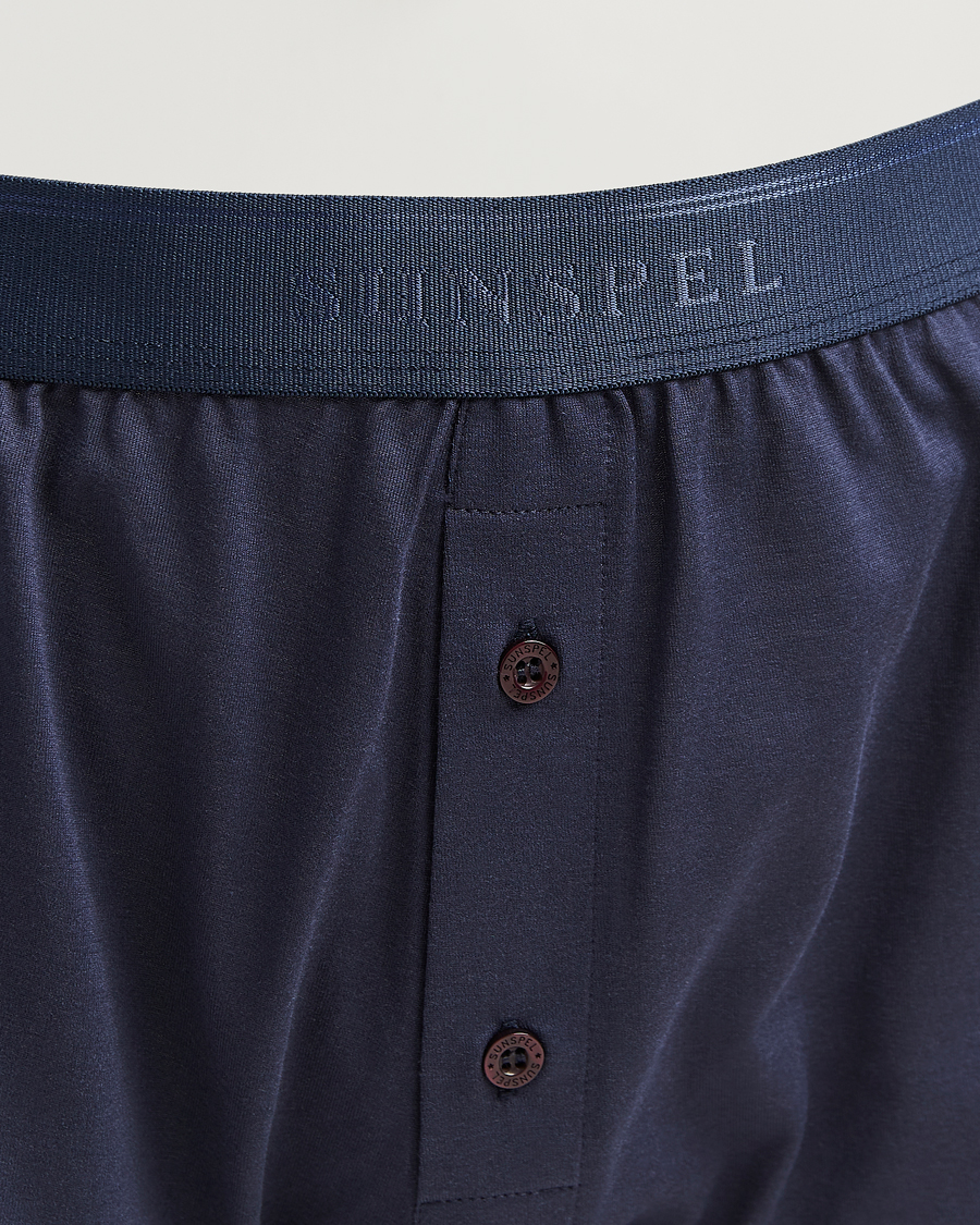 Hombres | Ropa interior y calcetines | Sunspel | Superfine Two Button Cotton Navy