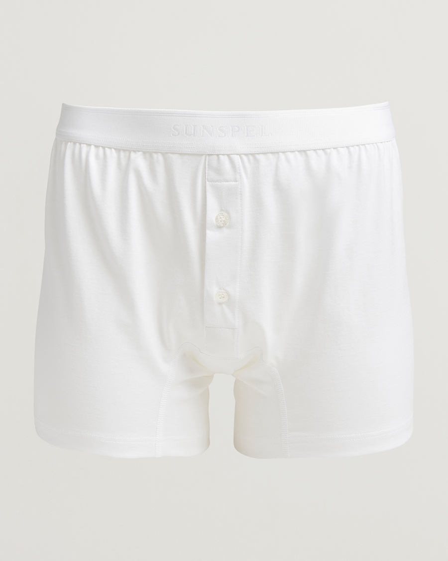 Hombres | Ropa interior y calcetines | Sunspel | Superfine Two Button Cotton White