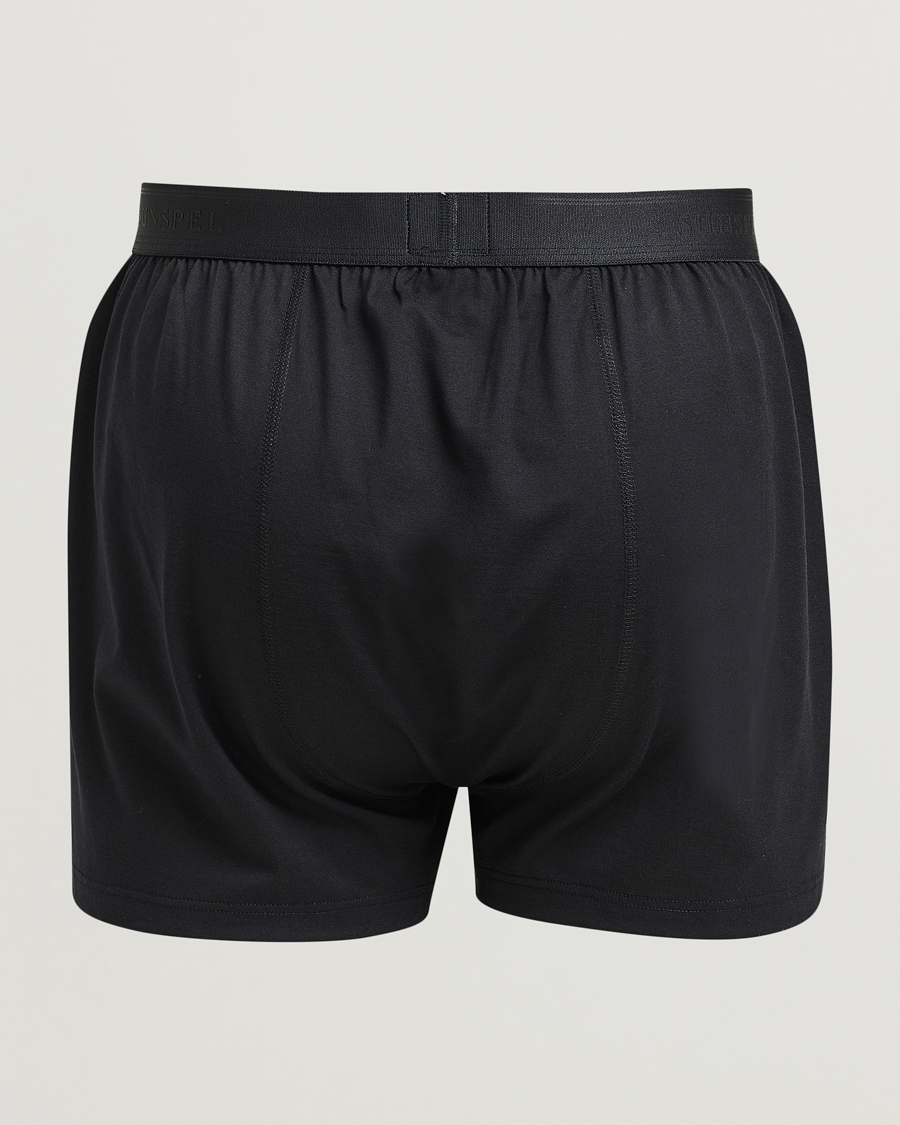 Hombres | Ropa interior y calcetines | Sunspel | Superfine One Button Boxer Black