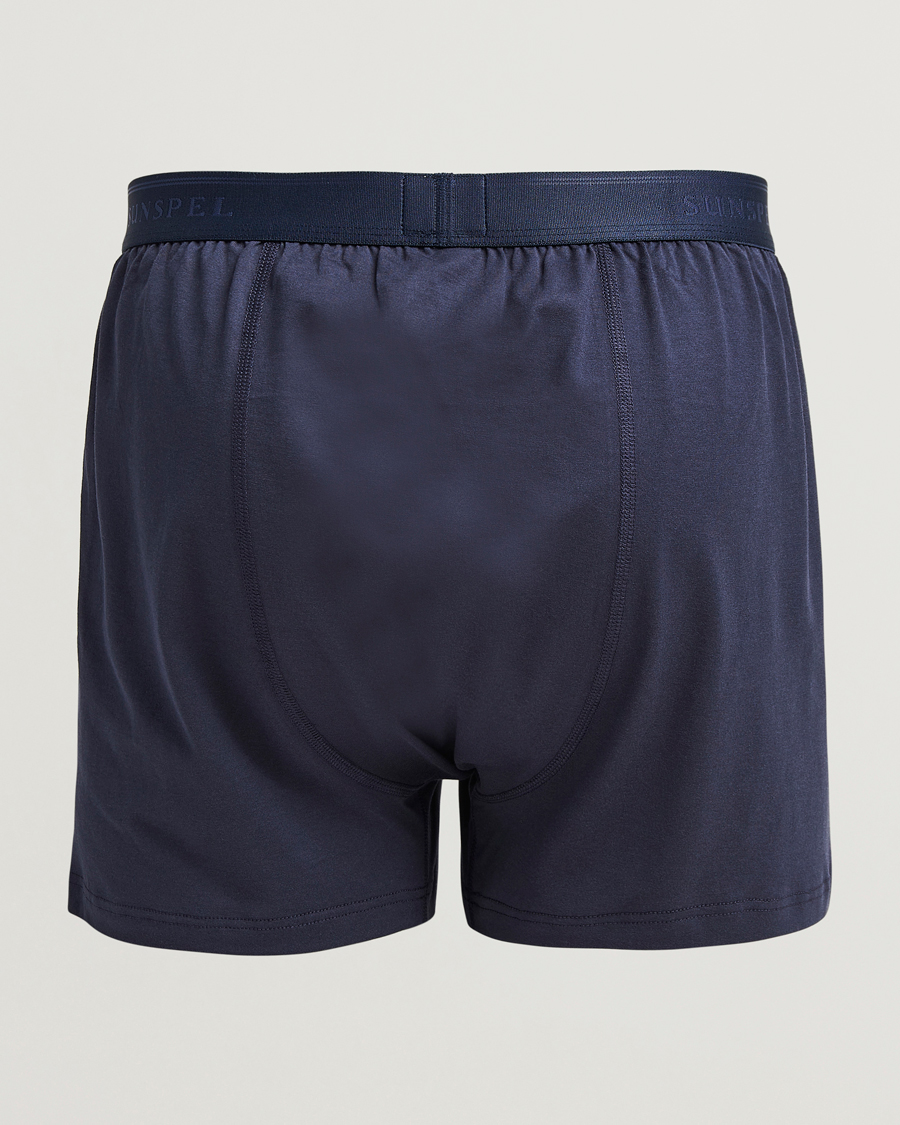 Hombres | Ropa interior y calcetines | Sunspel | Superfine One Button Boxer Navy