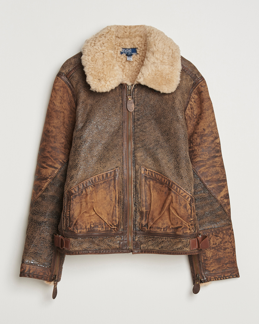 Hombres | Abrigos y chaquetas | Polo Ralph Lauren | Sherling Lined Bomber Jacket Brown Earth