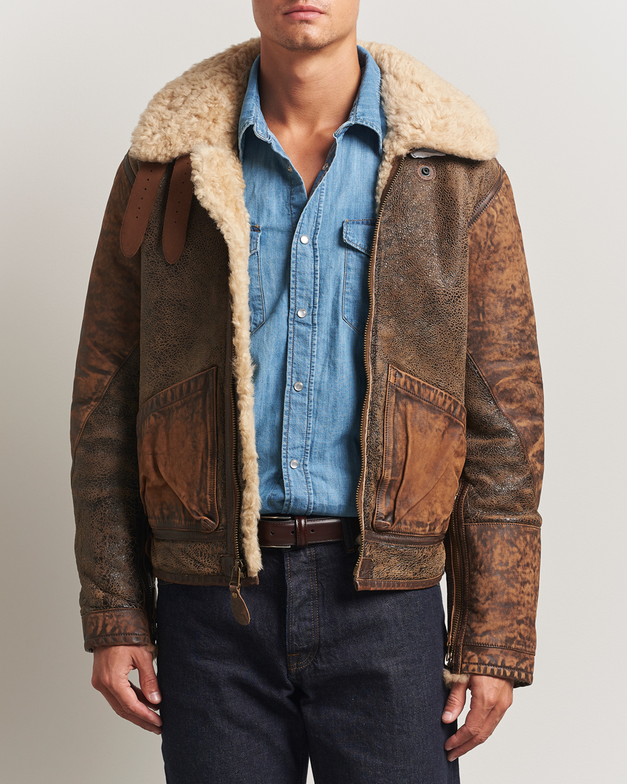 Hombres | Abrigos y chaquetas | Polo Ralph Lauren | Sherling Lined Bomber Jacket Brown Earth