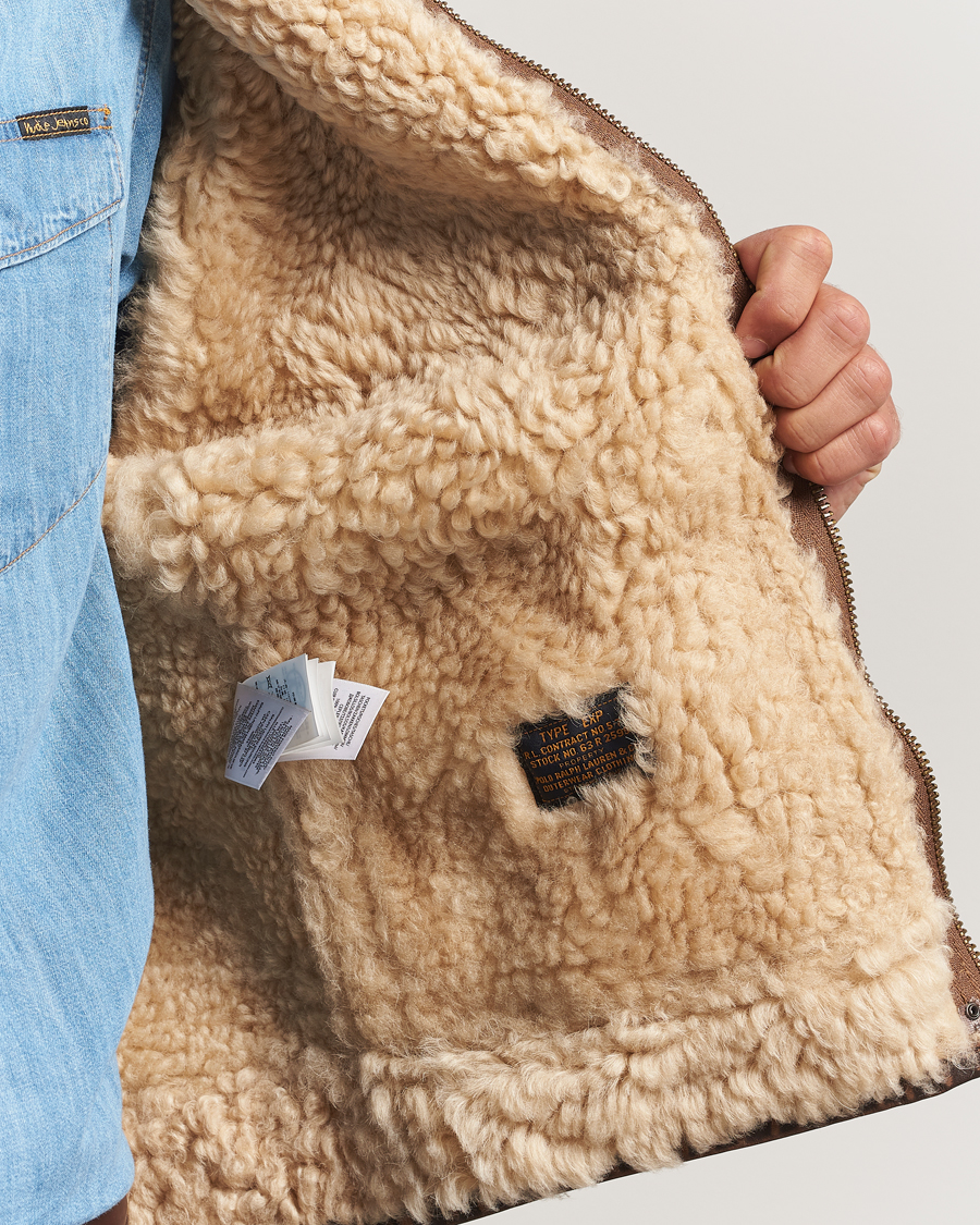 Hombres | Abrigos y chaquetas | Polo Ralph Lauren | Sherling Lined Bomber Jacket Brown Earth