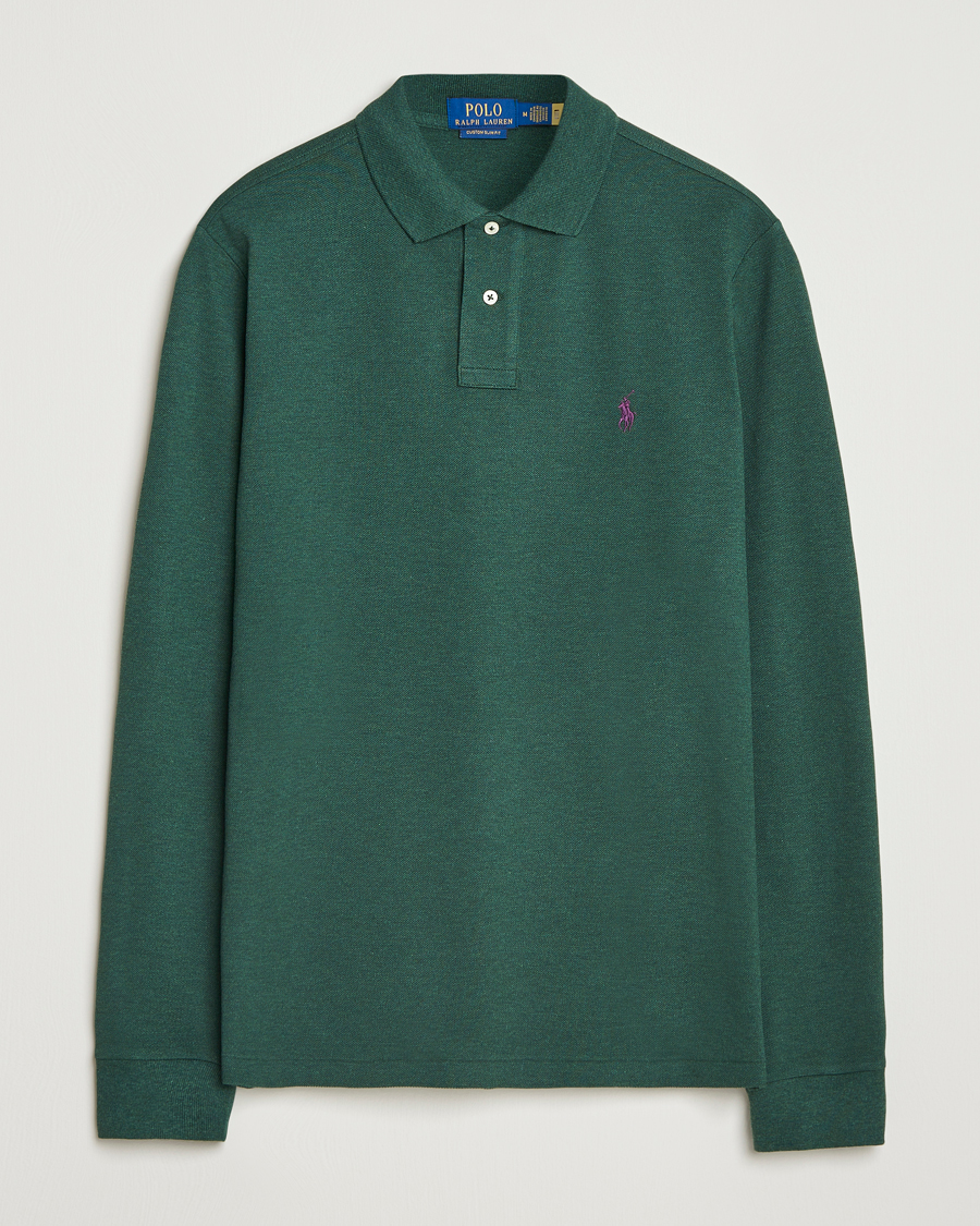 Hombres | Polos | Polo Ralph Lauren | Custom Slim Fit Long Sleeve Polo Scotch Pine Heather