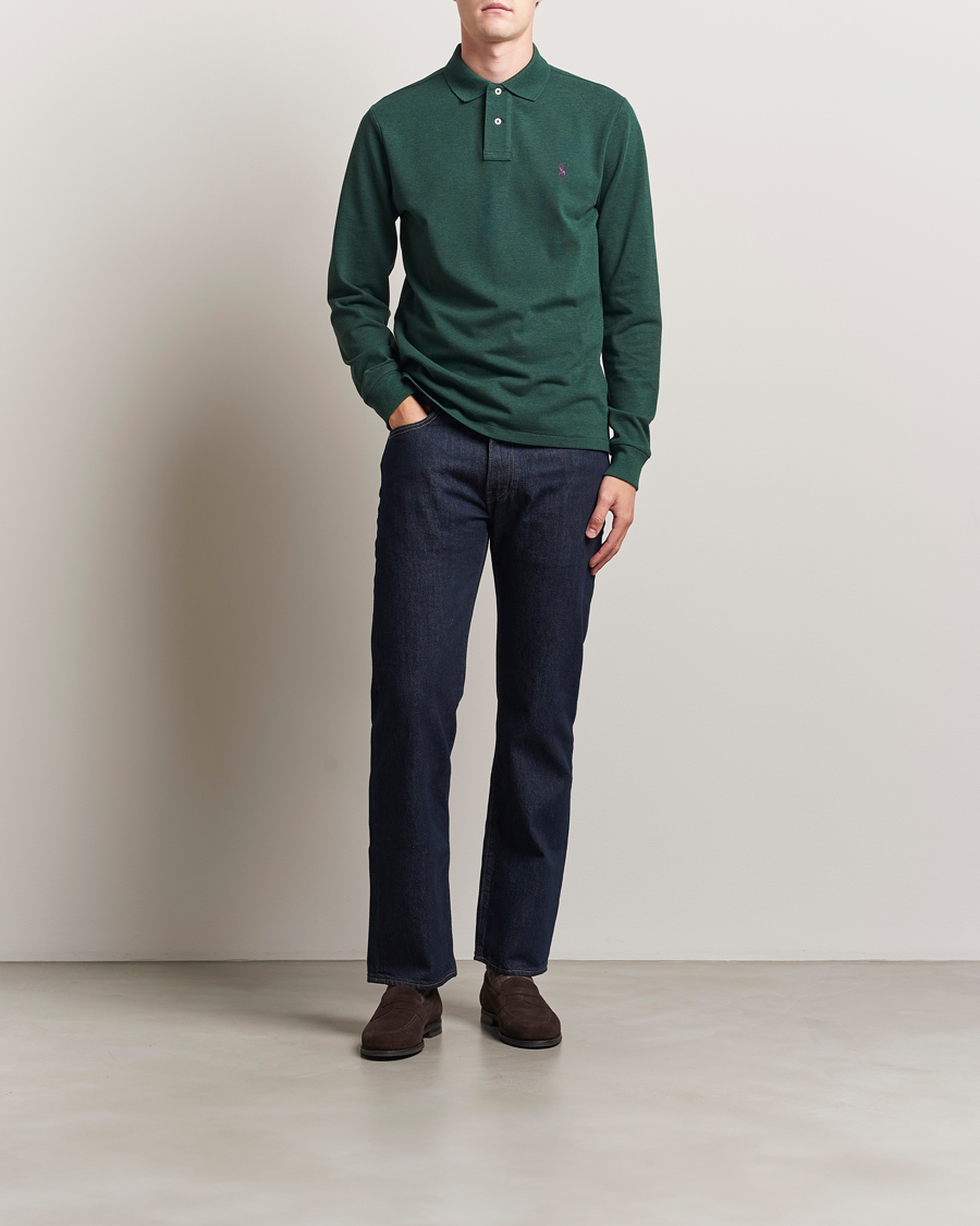 Hombres | Polos | Polo Ralph Lauren | Custom Slim Fit Long Sleeve Polo Scotch Pine Heather