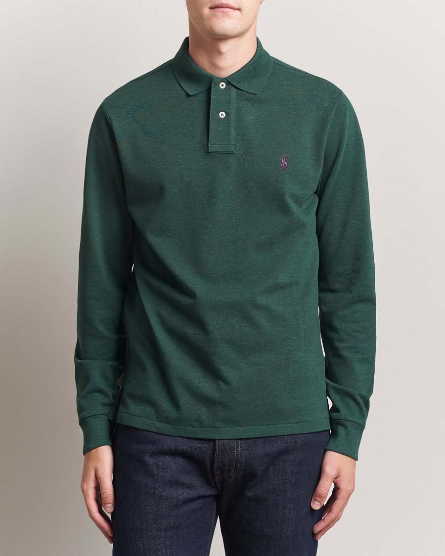 Hombres | Polos | Polo Ralph Lauren | Custom Slim Fit Long Sleeve Polo Scotch Pine Heather