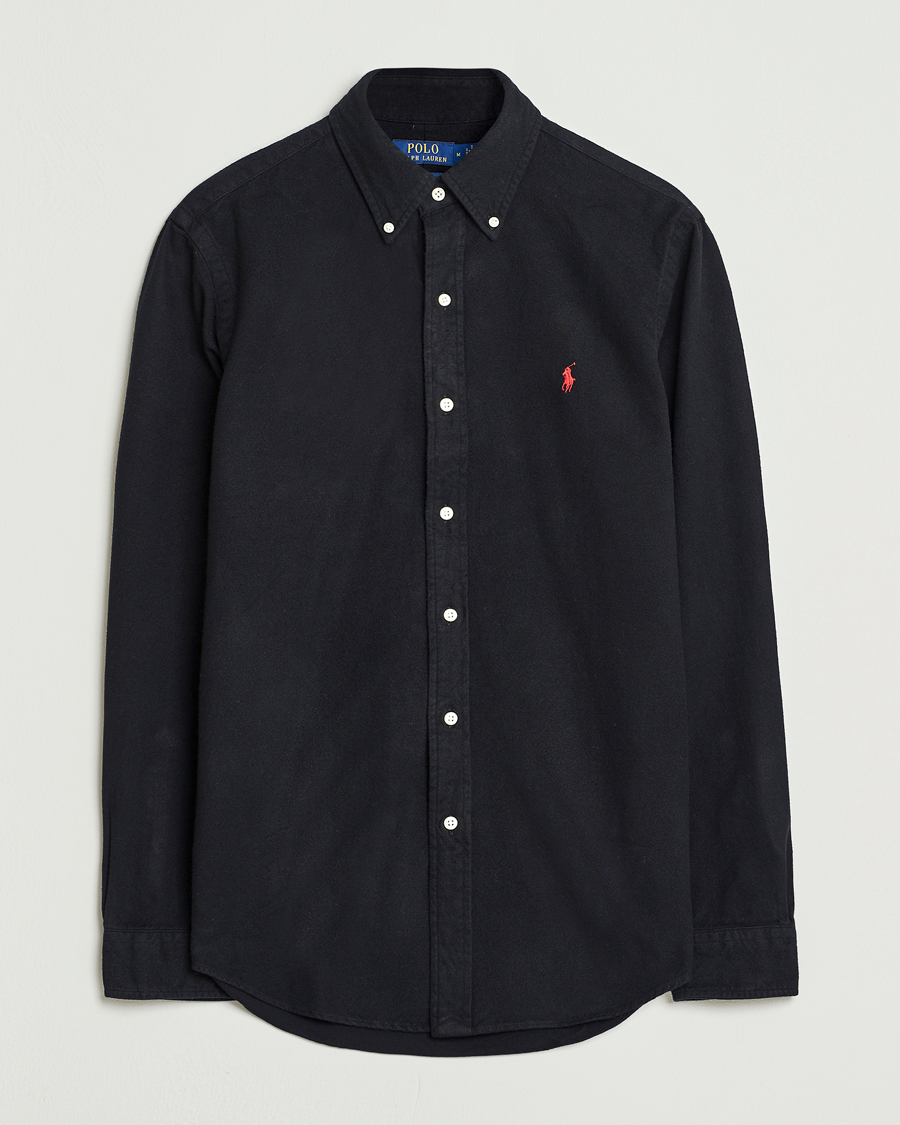 Hombres | Camisas | Polo Ralph Lauren | Custom Fit Brushed Flannel Shirt Polo Black