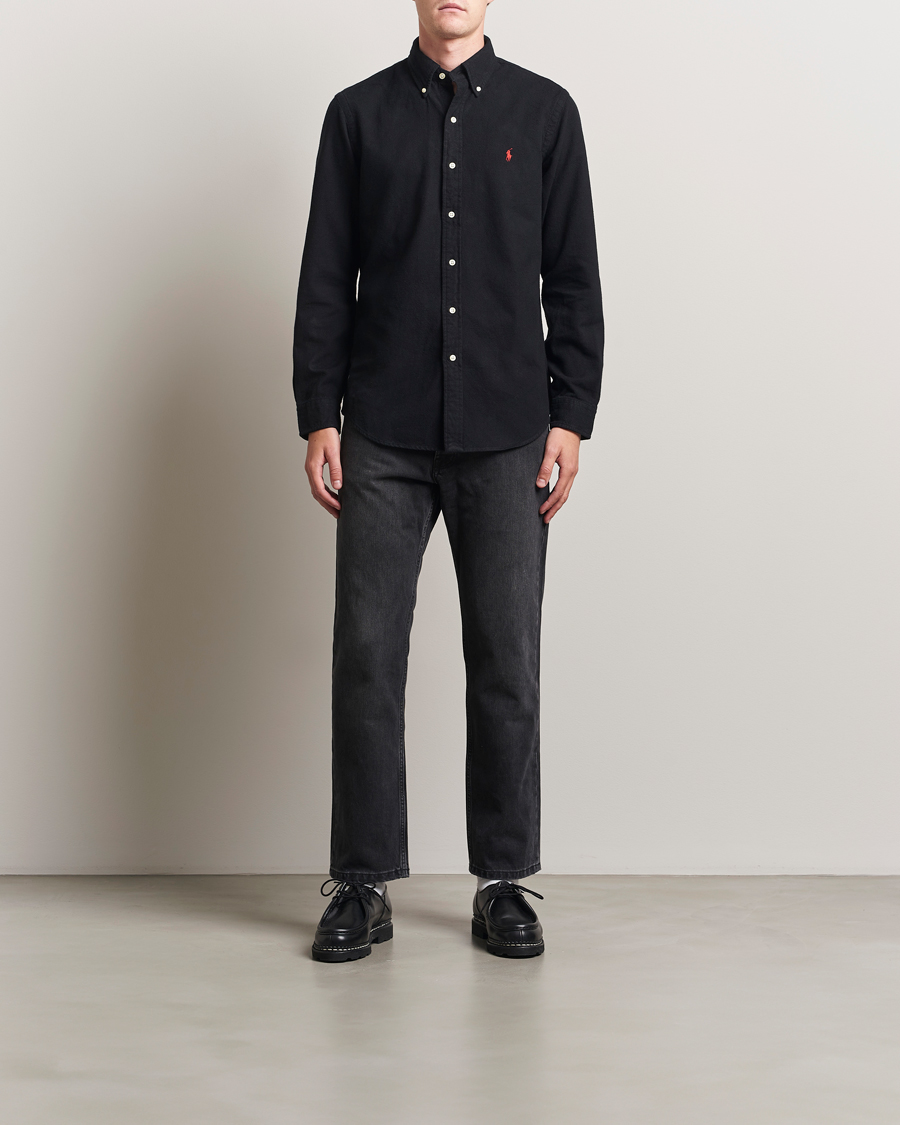 Hombres | Camisas | Polo Ralph Lauren | Custom Fit Brushed Flannel Shirt Polo Black