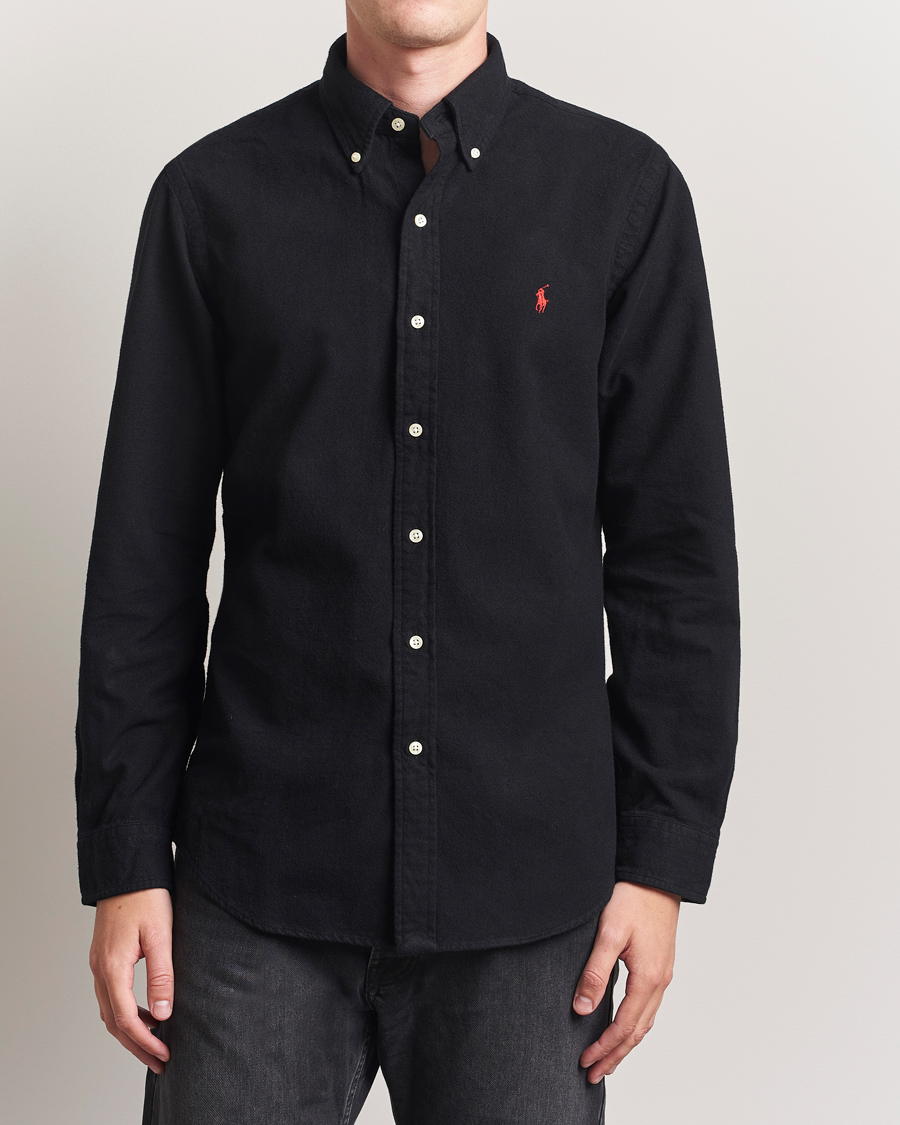 Hombres | Camisas | Polo Ralph Lauren | Custom Fit Brushed Flannel Shirt Polo Black