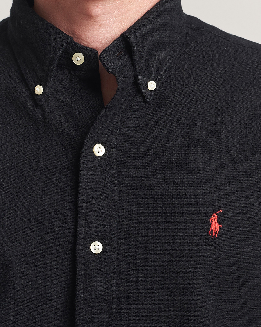 Hombres | Camisas | Polo Ralph Lauren | Custom Fit Brushed Flannel Shirt Polo Black