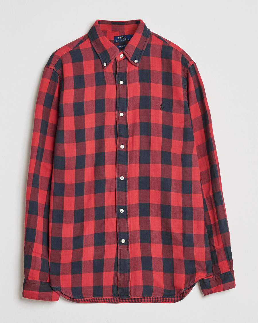 Hombres | Camisas | Polo Ralph Lauren | Custom Fit Double Faced Checked Shirt Red/Black