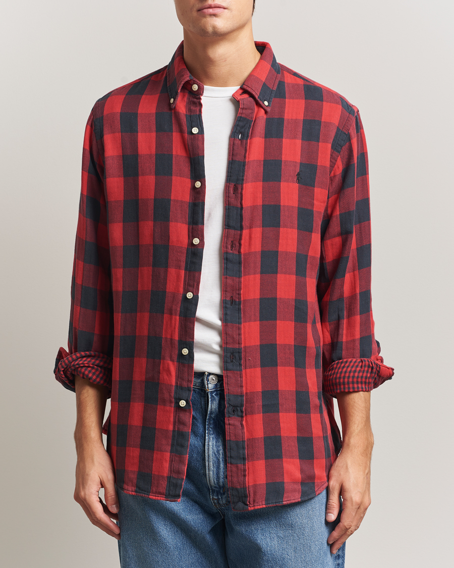 Hombres | Camisas | Polo Ralph Lauren | Custom Fit Double Faced Checked Shirt Red/Black