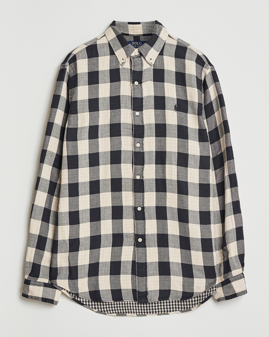 Hombres | Camisas | Polo Ralph Lauren | Custom Fit Double Faced Checked Shirt Cream/Black