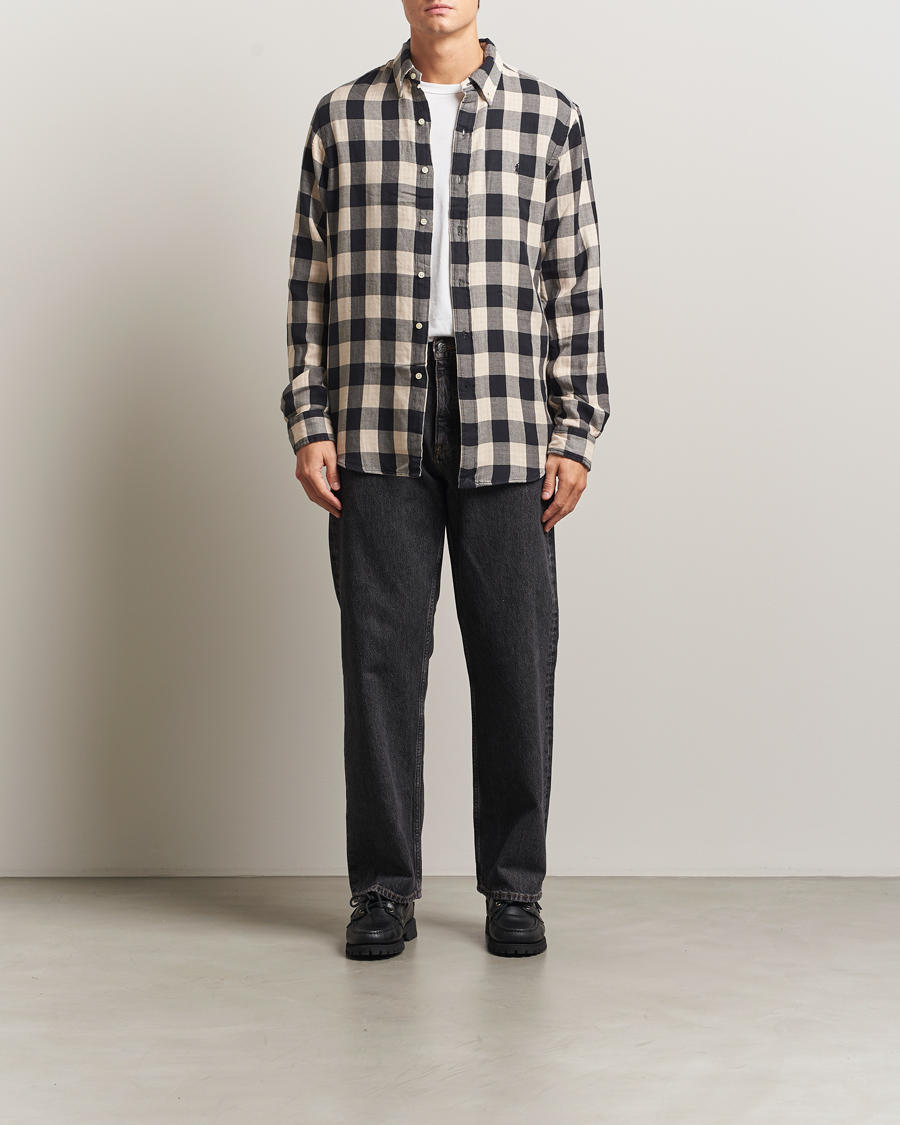 Hombres | Camisas | Polo Ralph Lauren | Custom Fit Double Faced Checked Shirt Cream/Black