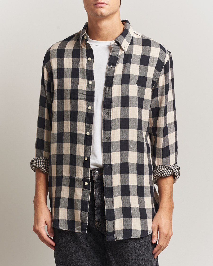 Hombres | Camisas | Polo Ralph Lauren | Custom Fit Double Faced Checked Shirt Cream/Black