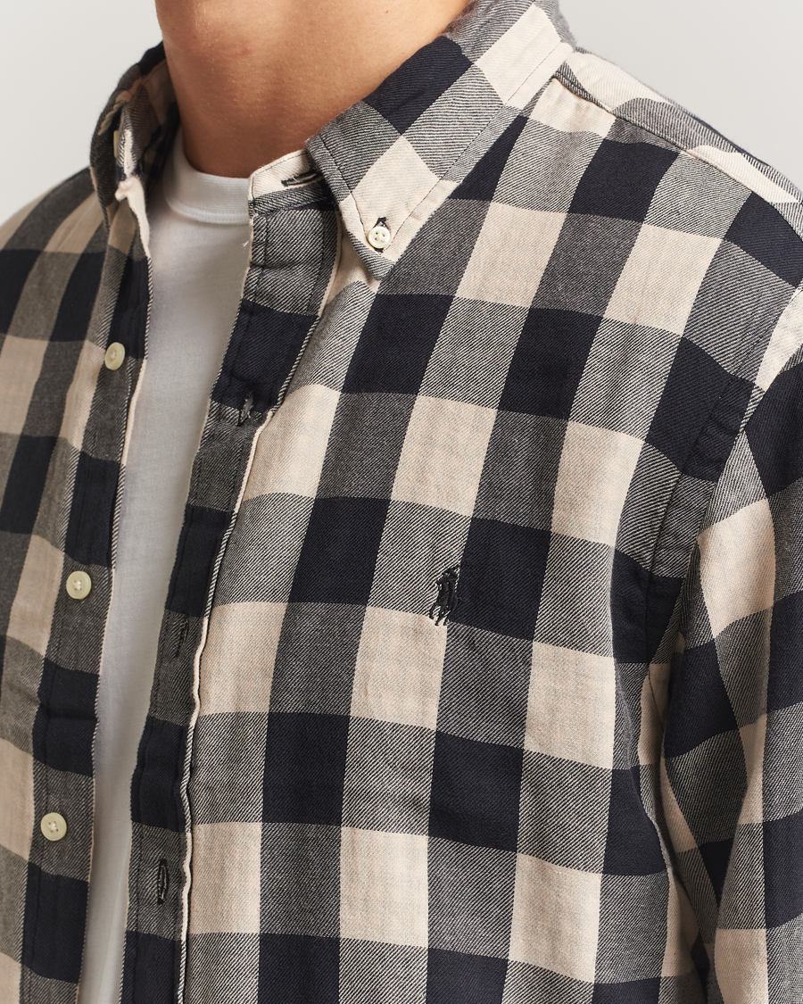 Hombres | Camisas | Polo Ralph Lauren | Custom Fit Double Faced Checked Shirt Cream/Black