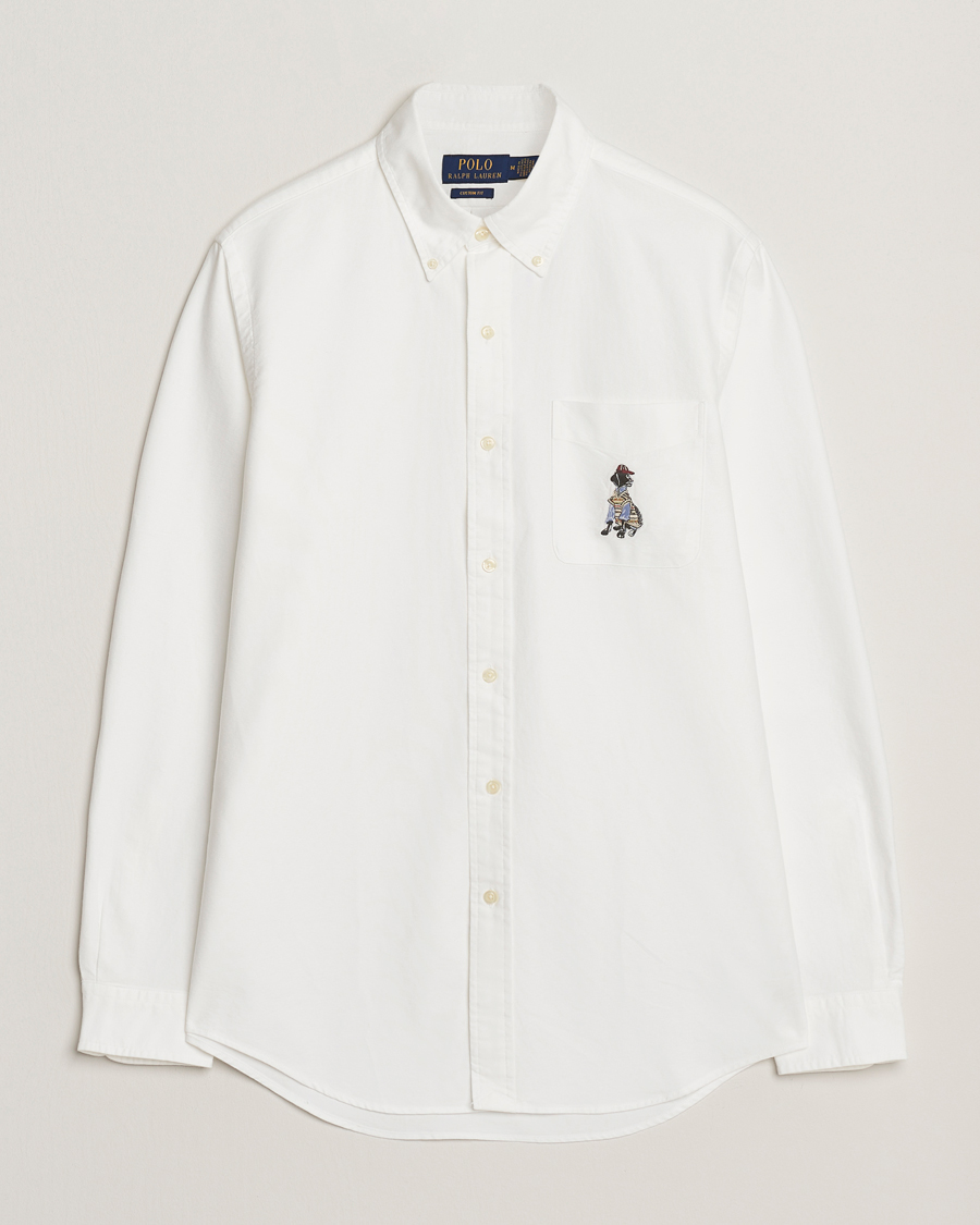 Hombres | Camisas | Polo Ralph Lauren | Custom Fit Dog Pocket Oxford Shirt White Black Lab