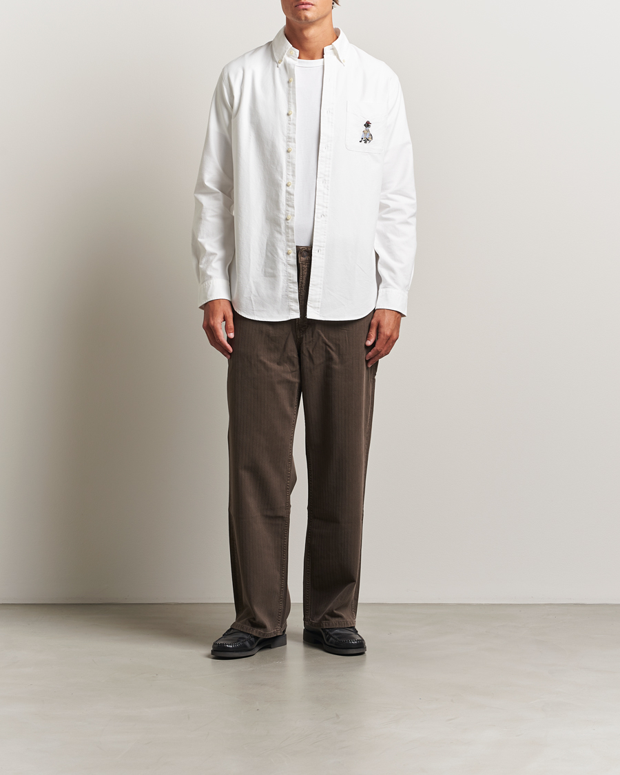 Hombres | Camisas | Polo Ralph Lauren | Custom Fit Dog Pocket Oxford Shirt White Black Lab