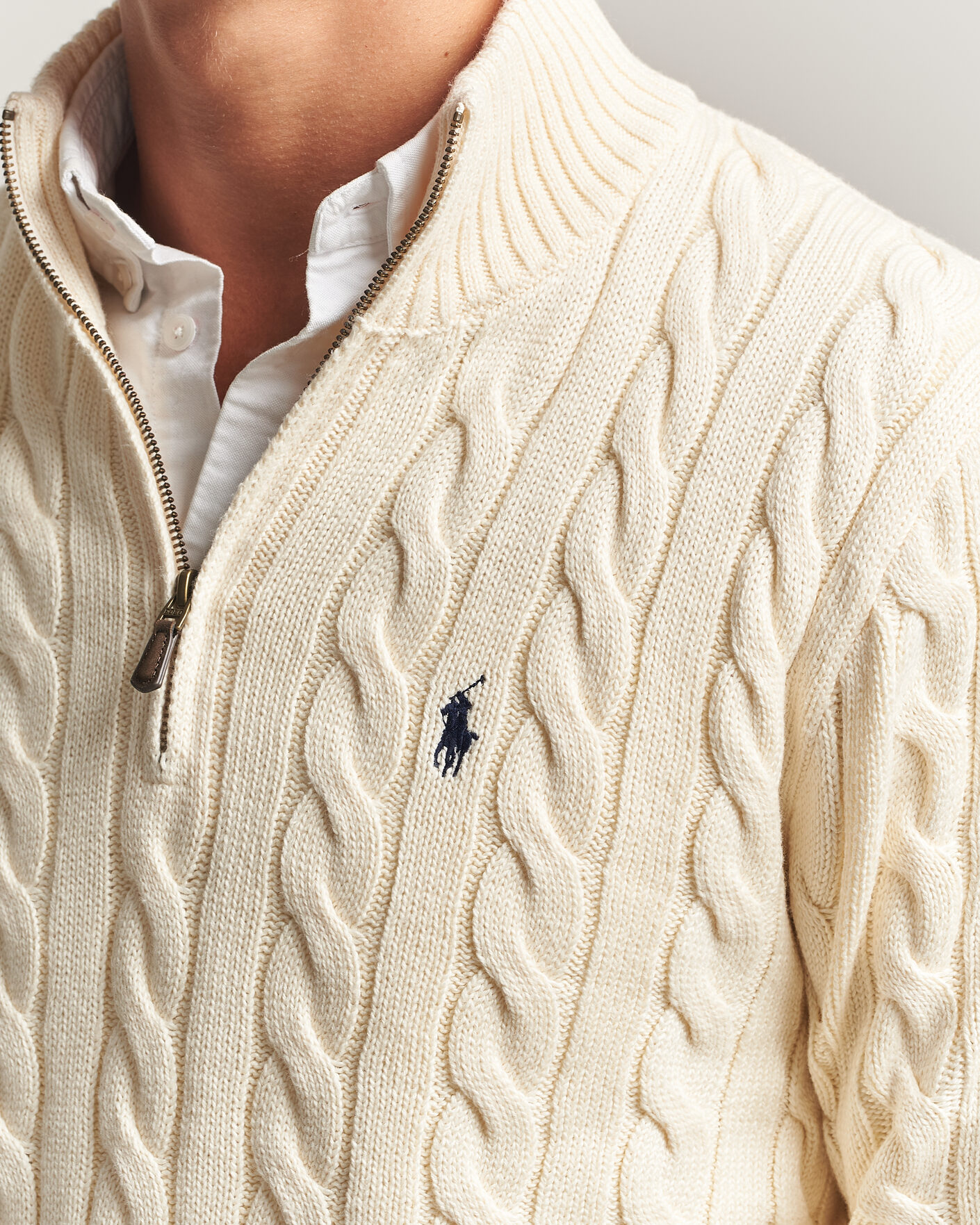 Hombres | Jerséis y prendas de punto | Polo Ralph Lauren | Cotton Cable Half Zip Andover Cream