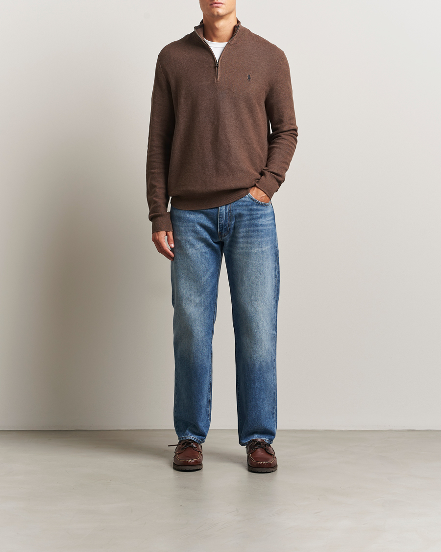 Hombres | Jerséis y prendas de punto | Polo Ralph Lauren | Textured Half Zip Nutmeg Brown